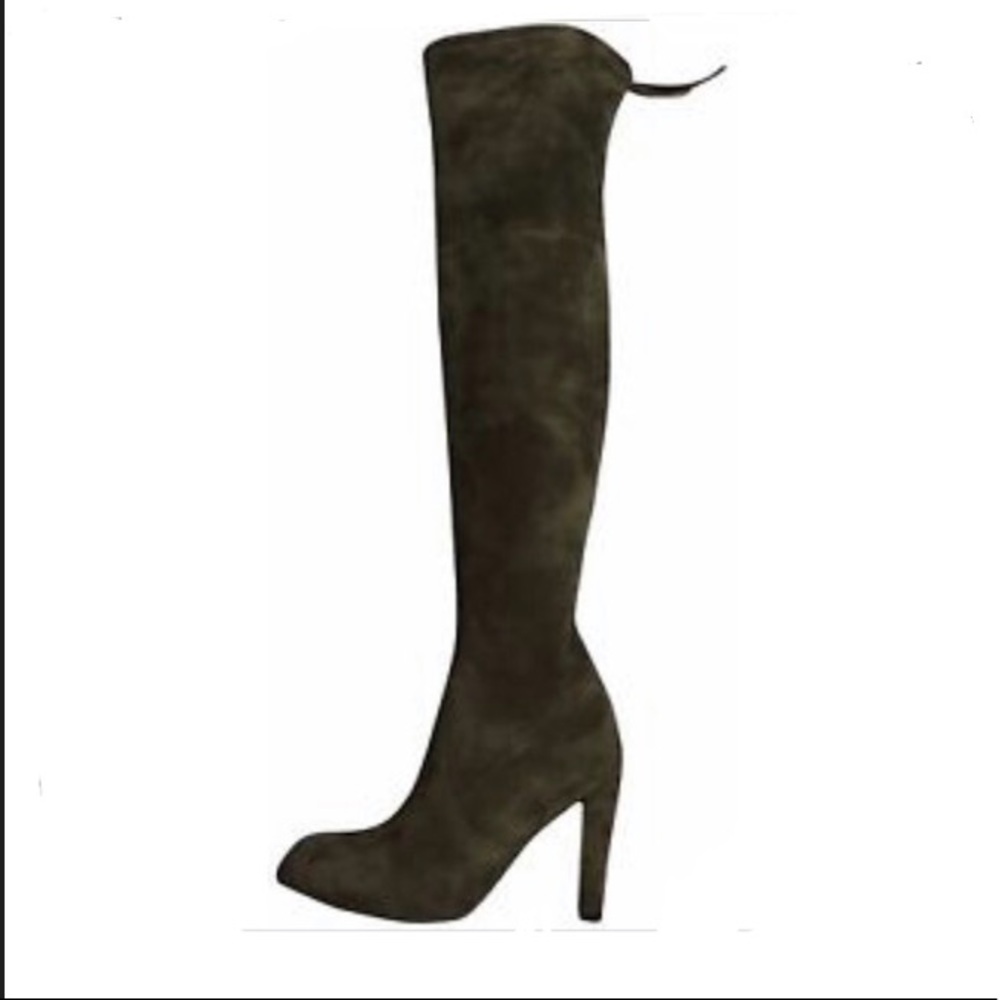 Kaitlyn Pan Microsuede Heel Over the Knee Boots